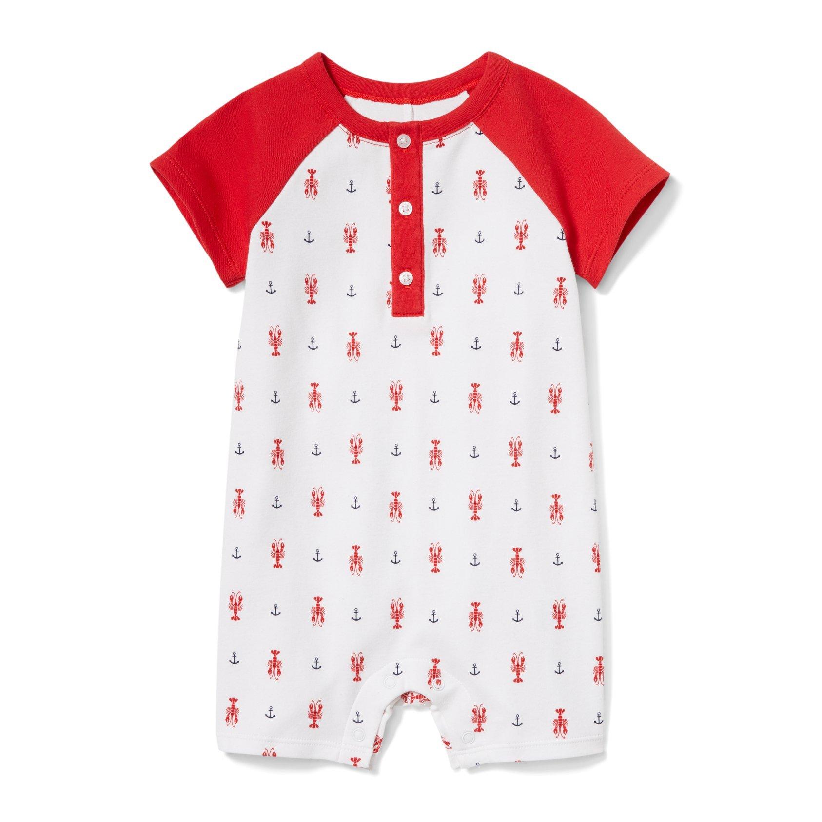 Baby Raglan Lobster Romper image number 0