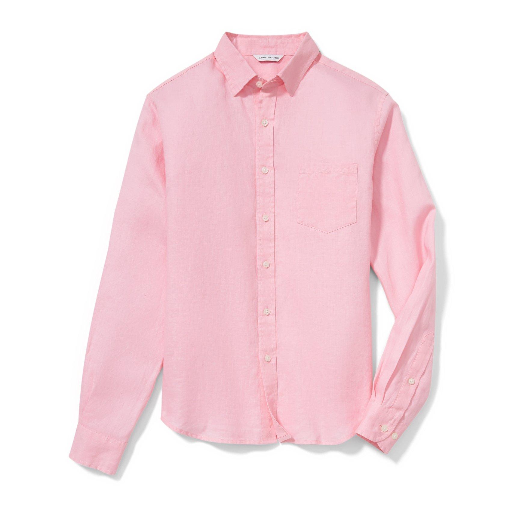 Pink Men's Linen Shirt image number 0