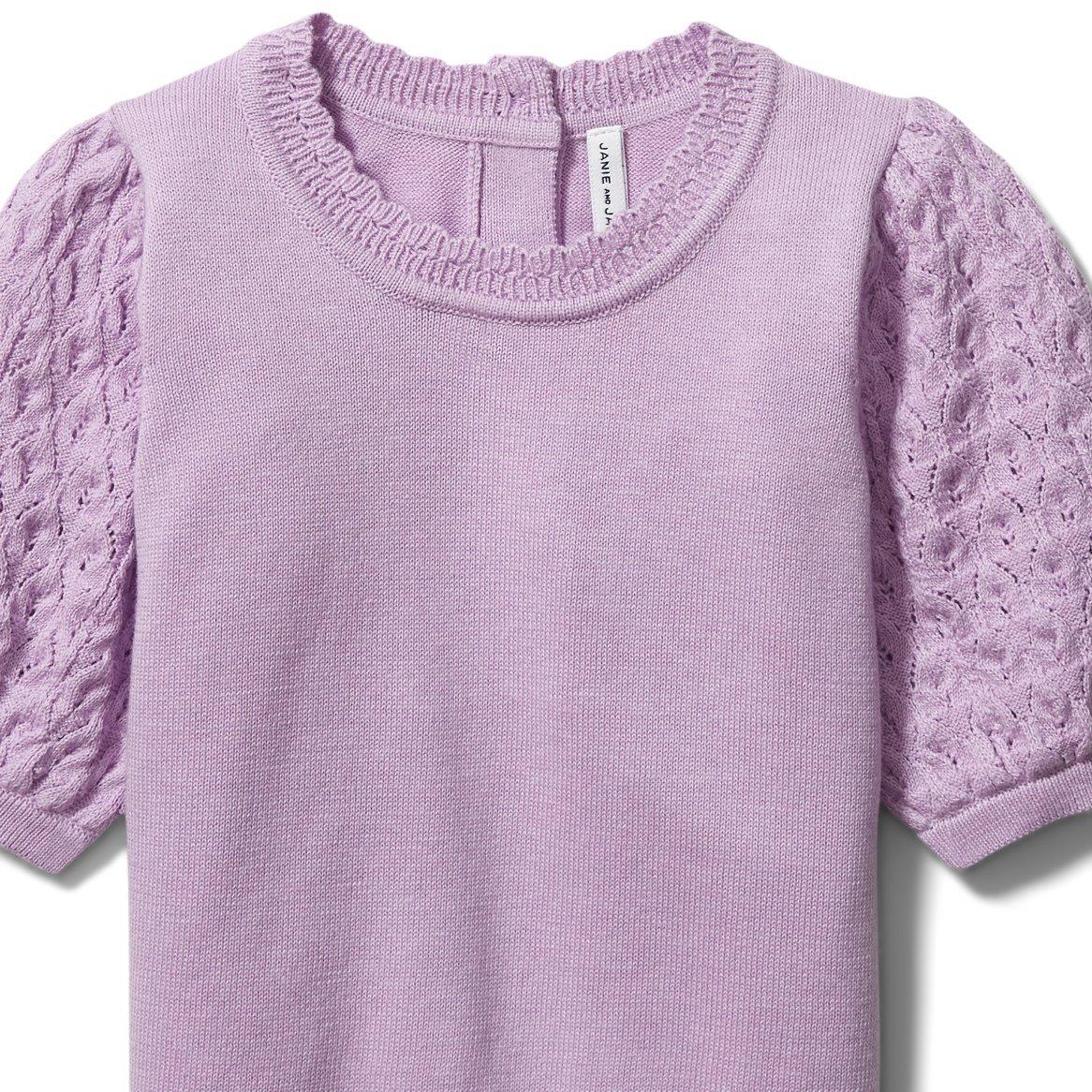 Textured Puff Sleeve Sweater Top image number 1