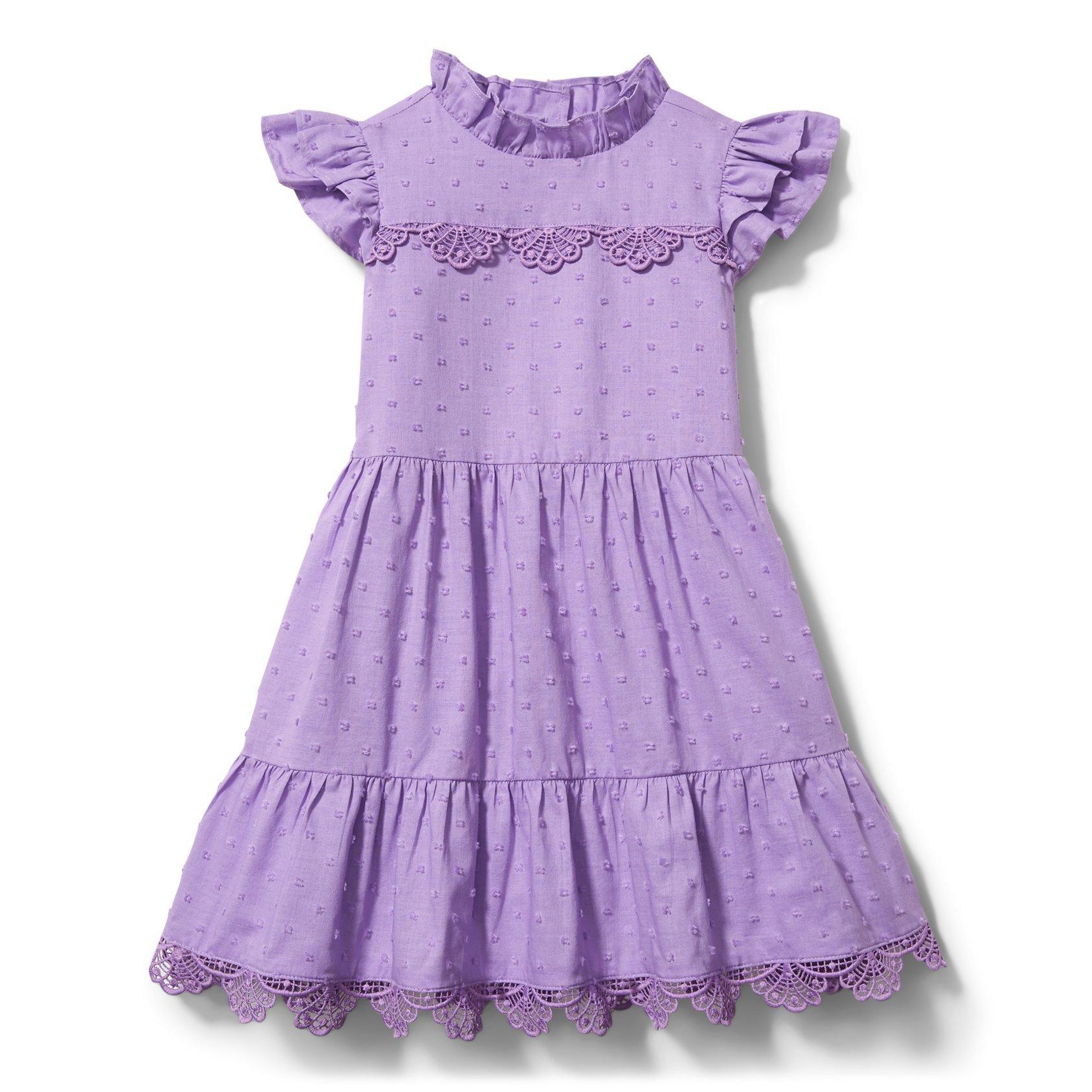 Purple Pegasus Swiss Dot Ruffle Dress by Janie and Jack