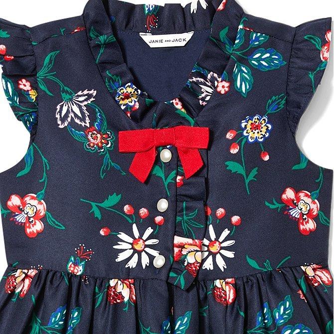 Floral Striped Border Dress image number 1