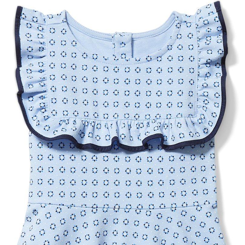 Geo Ruffle Ponte Dress image number 1