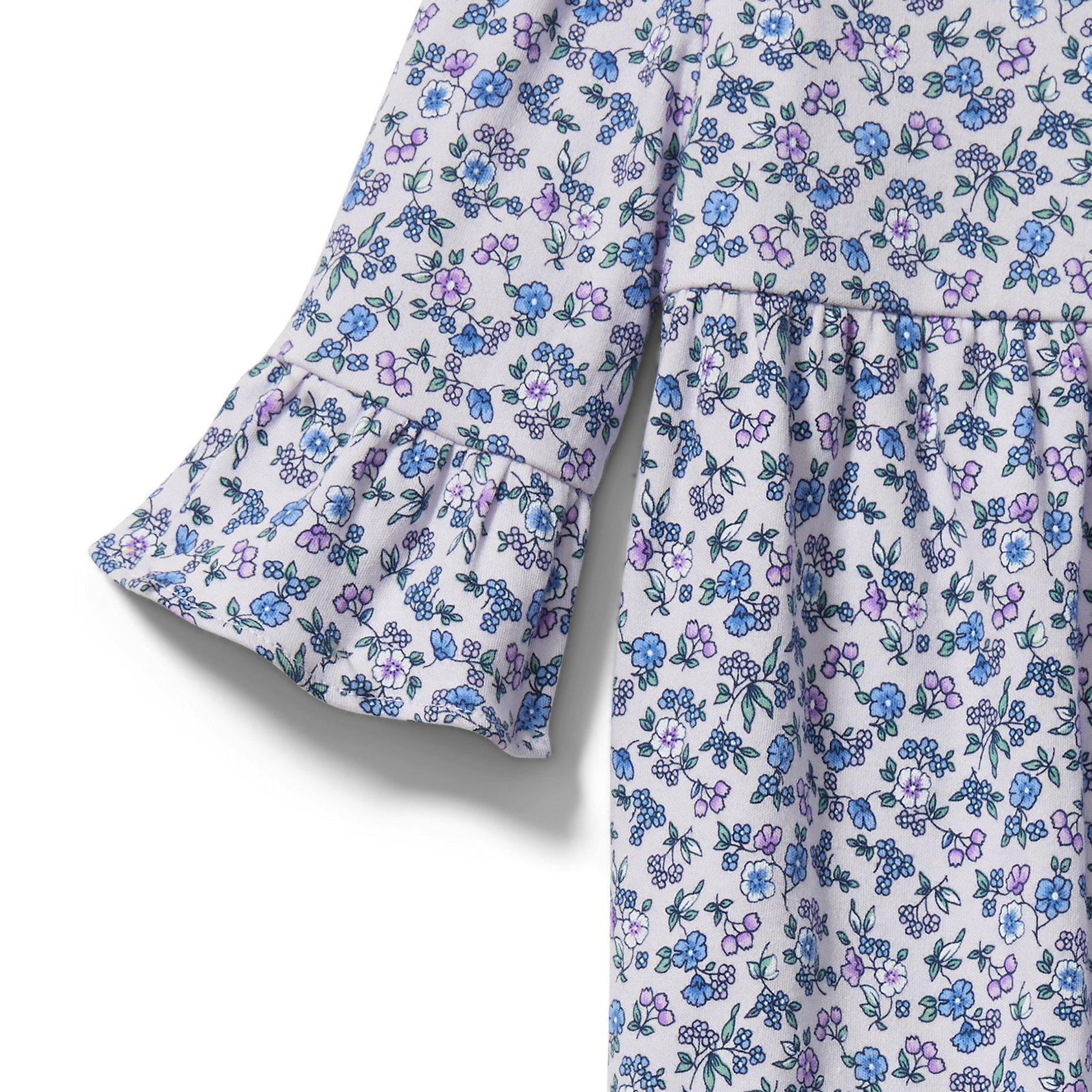 Baby Floral Ruffle Cuff Footed 1-Piece image number 1