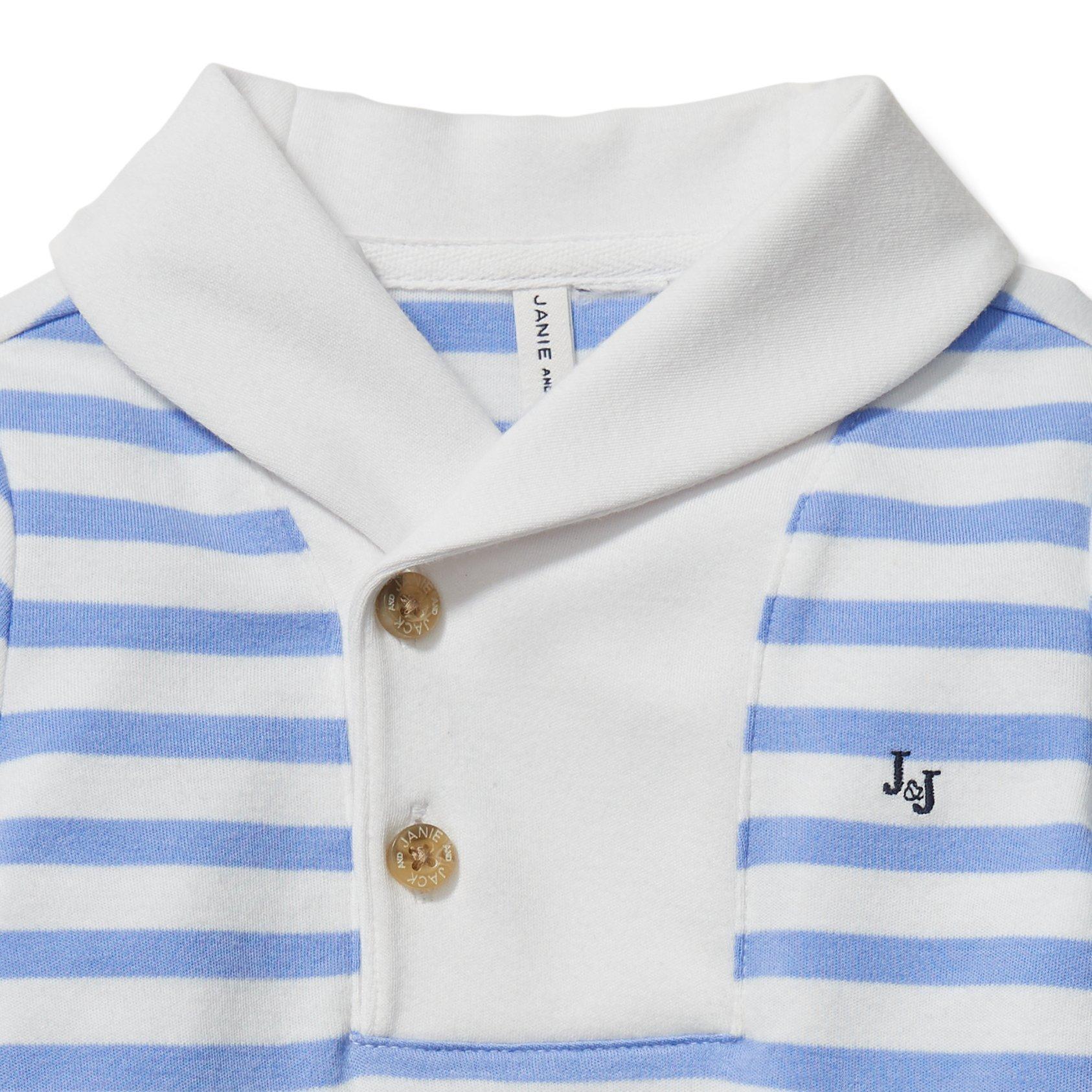 Baby Striped Shawl Collar 1-Piece image number 1