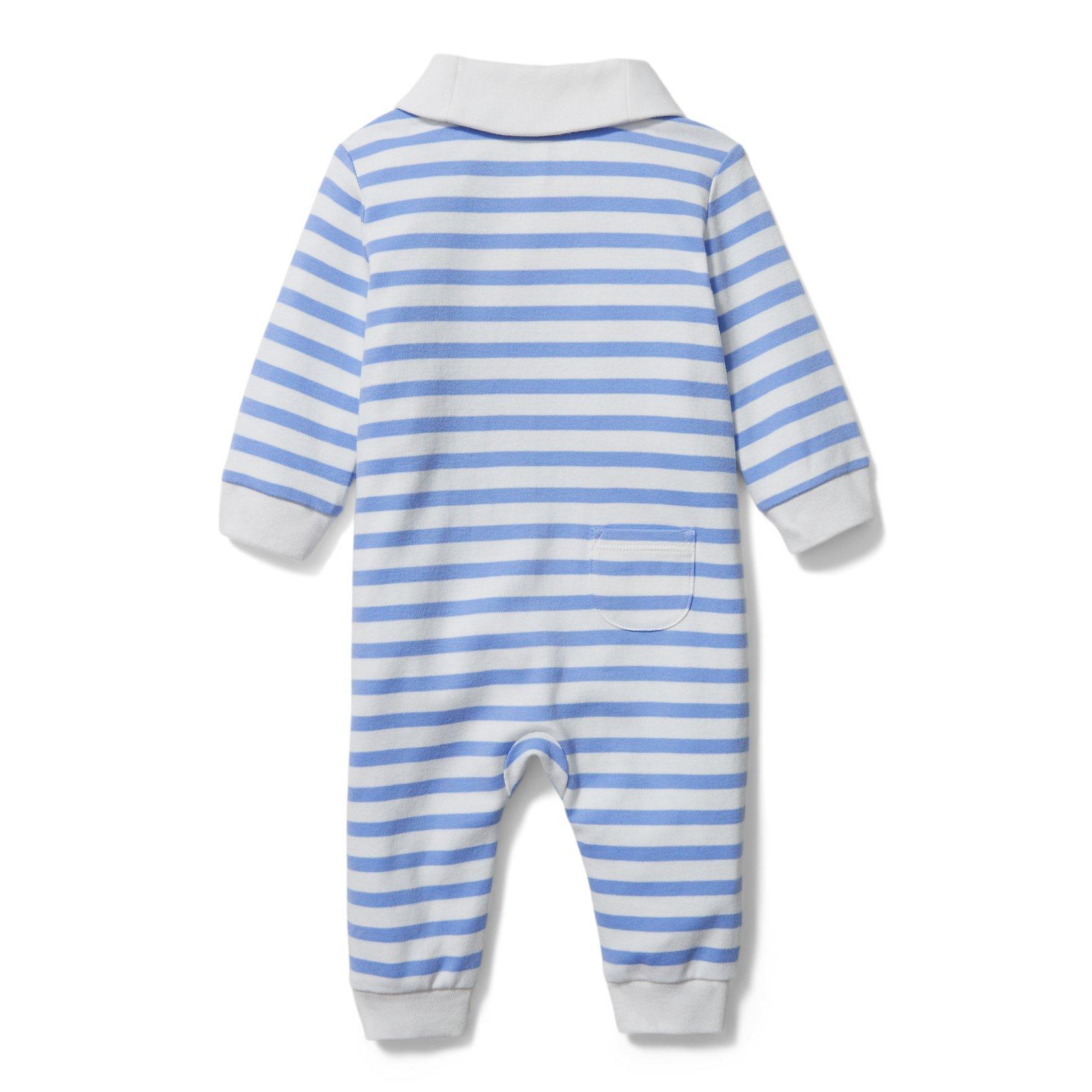 Baby Striped Shawl Collar 1-Piece image number 2