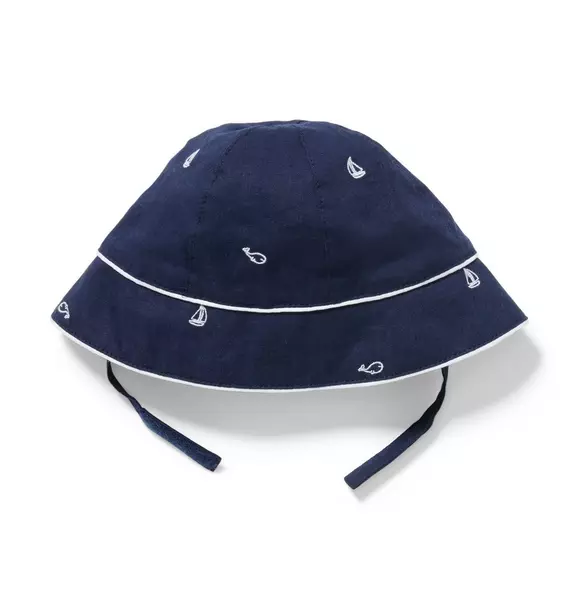 Baby Sailboat & Whale Sun Hat image number 0