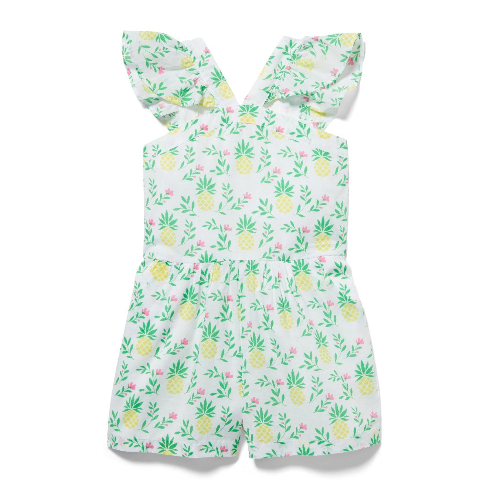 Pineapple Ruffle Sleeve Romper image number 0