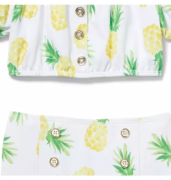 Pineapple Puff Sleeve 2-Piece Swimsuit image number 1