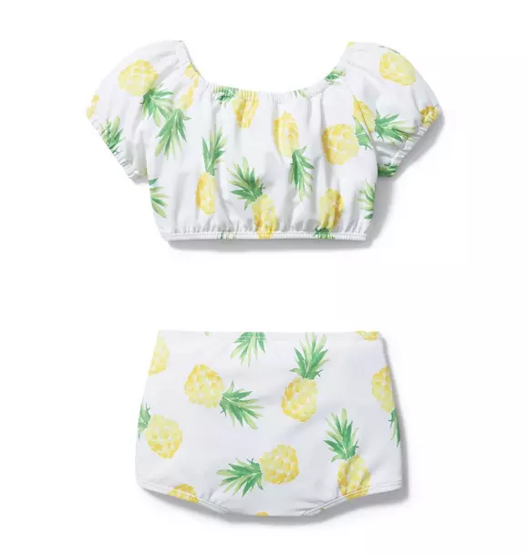 Pineapple Puff Sleeve 2-Piece Swimsuit image number 2