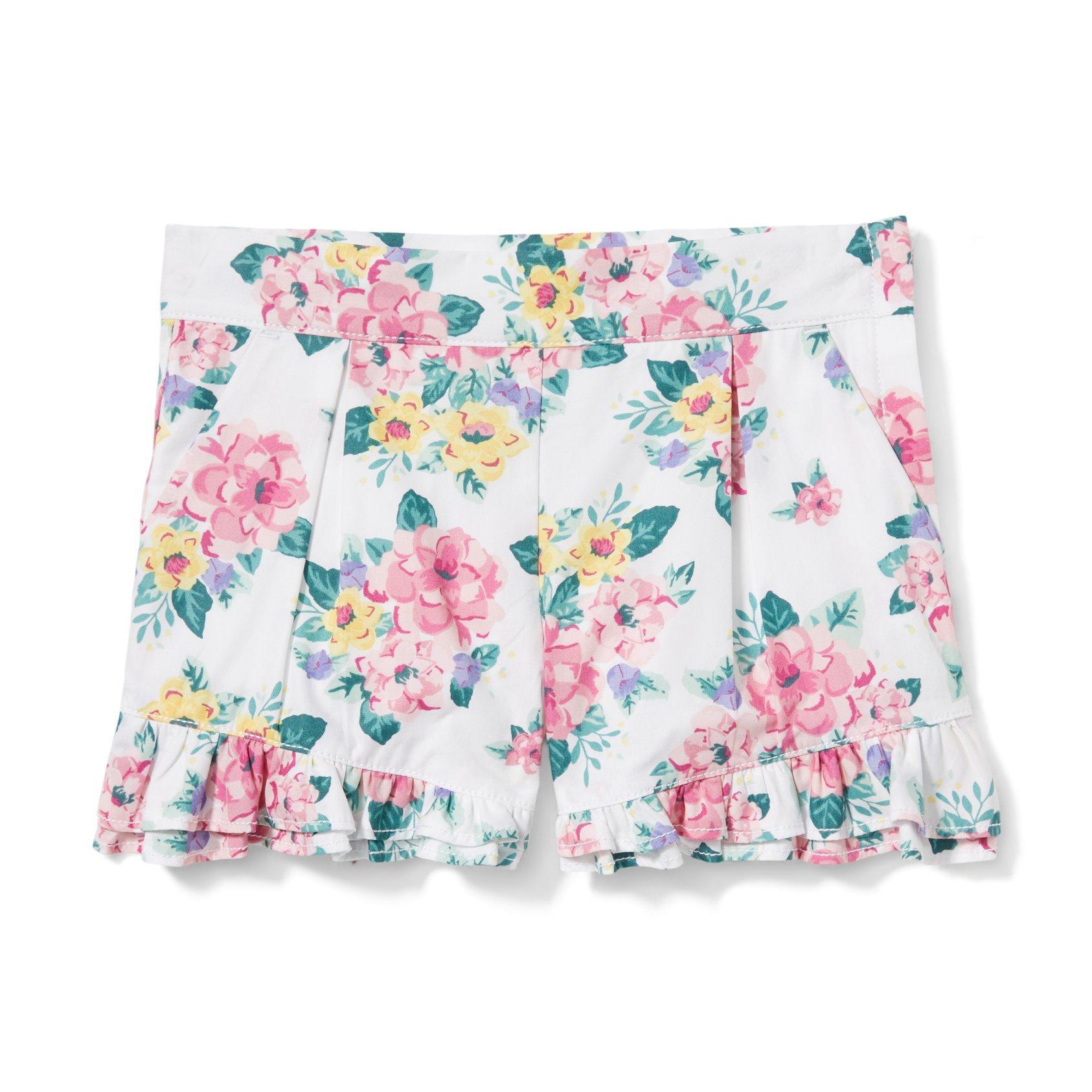 Floral Ruffle Hem Short  image number 0