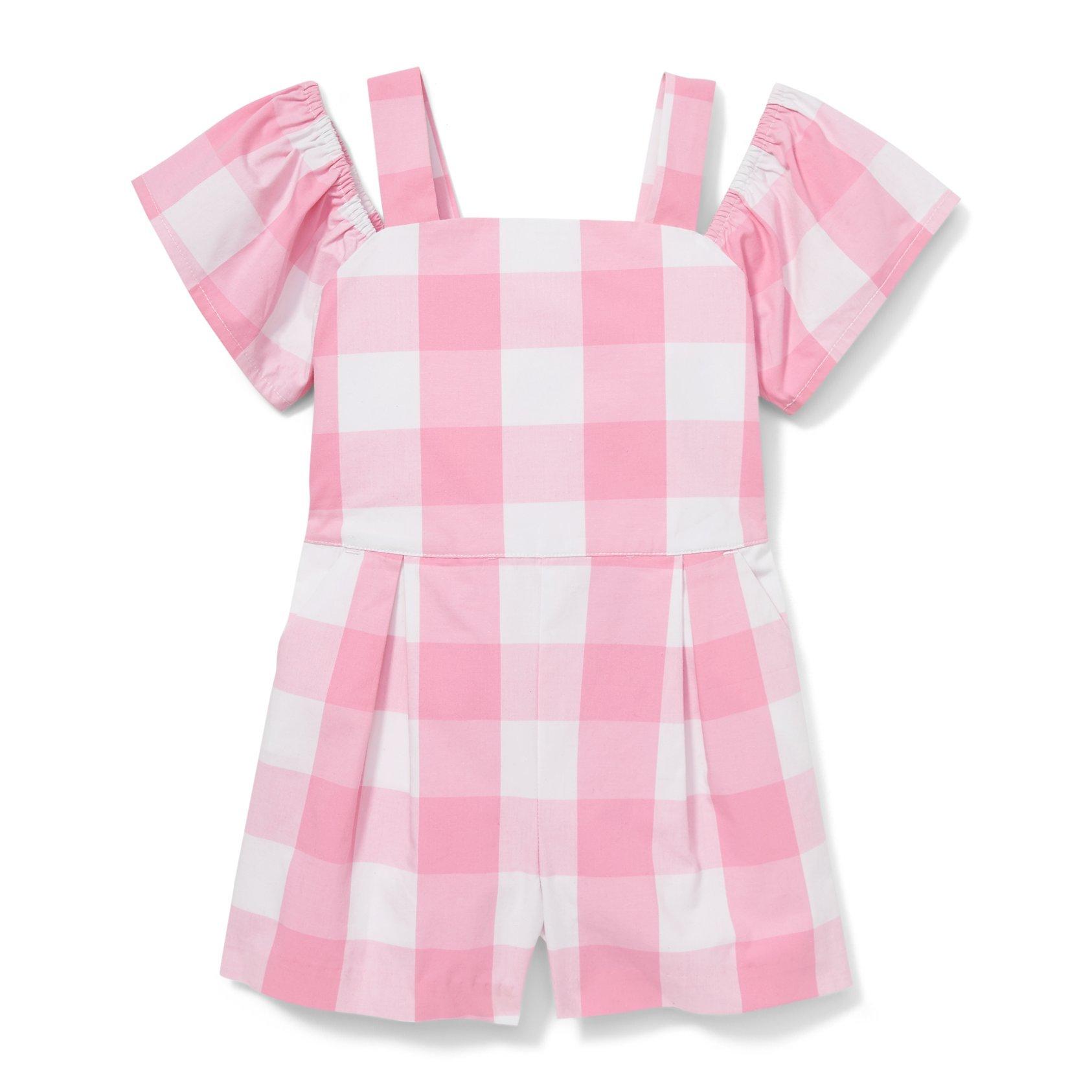 Pink Gingham Romper  image number 0