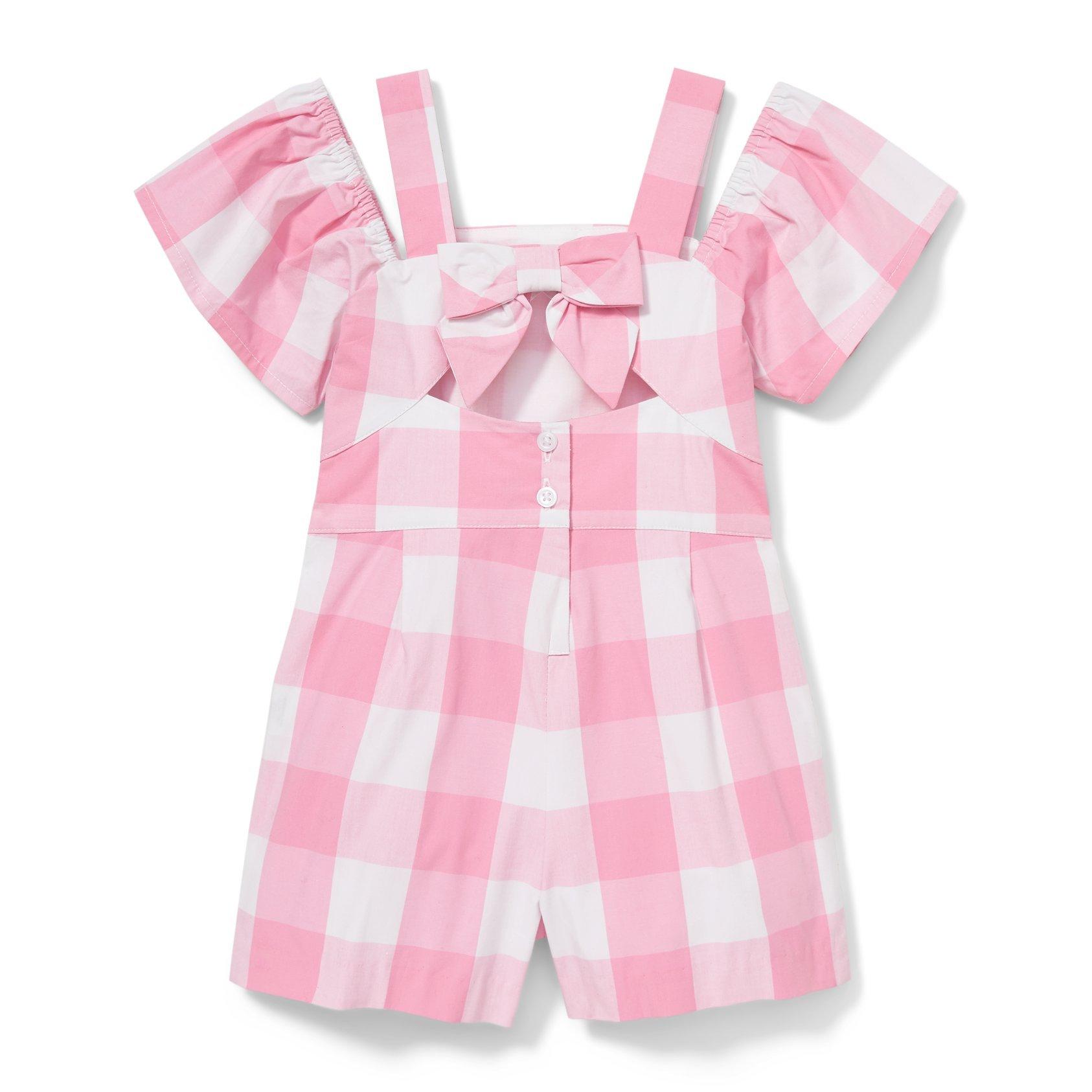 Pink Gingham Romper  image number 1