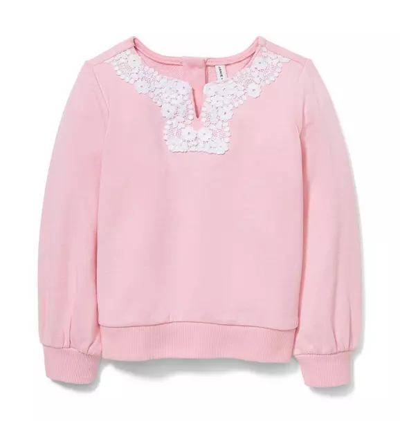 Pink Crochet Sweatshirt  image number 0