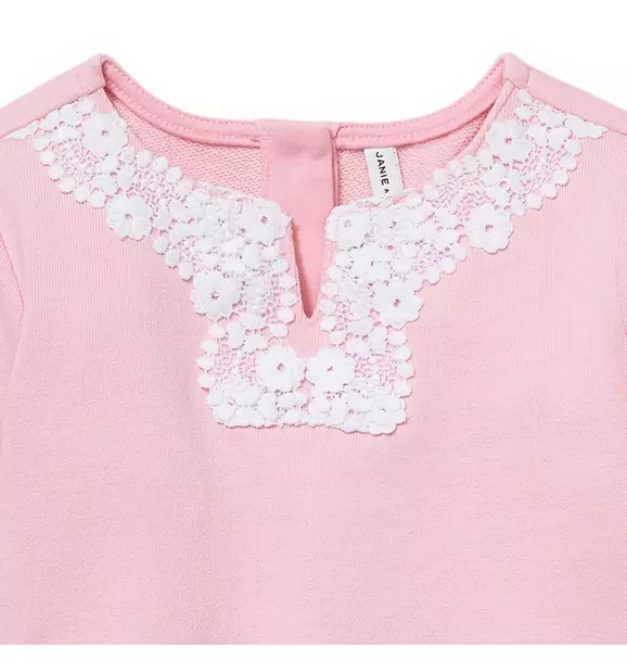 Pink Crochet Sweatshirt  image number 1