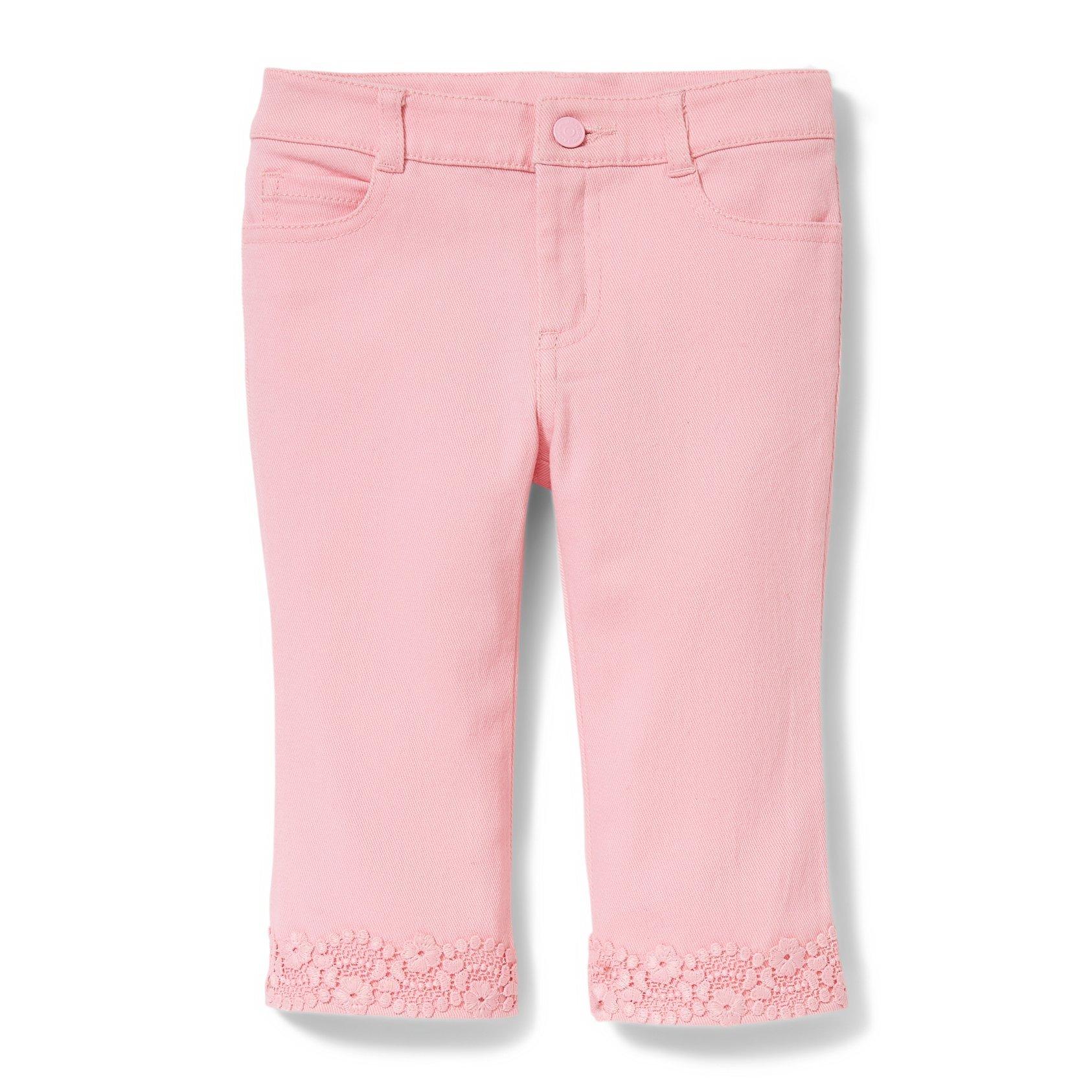 PINK CROCHET TRIM JEAN