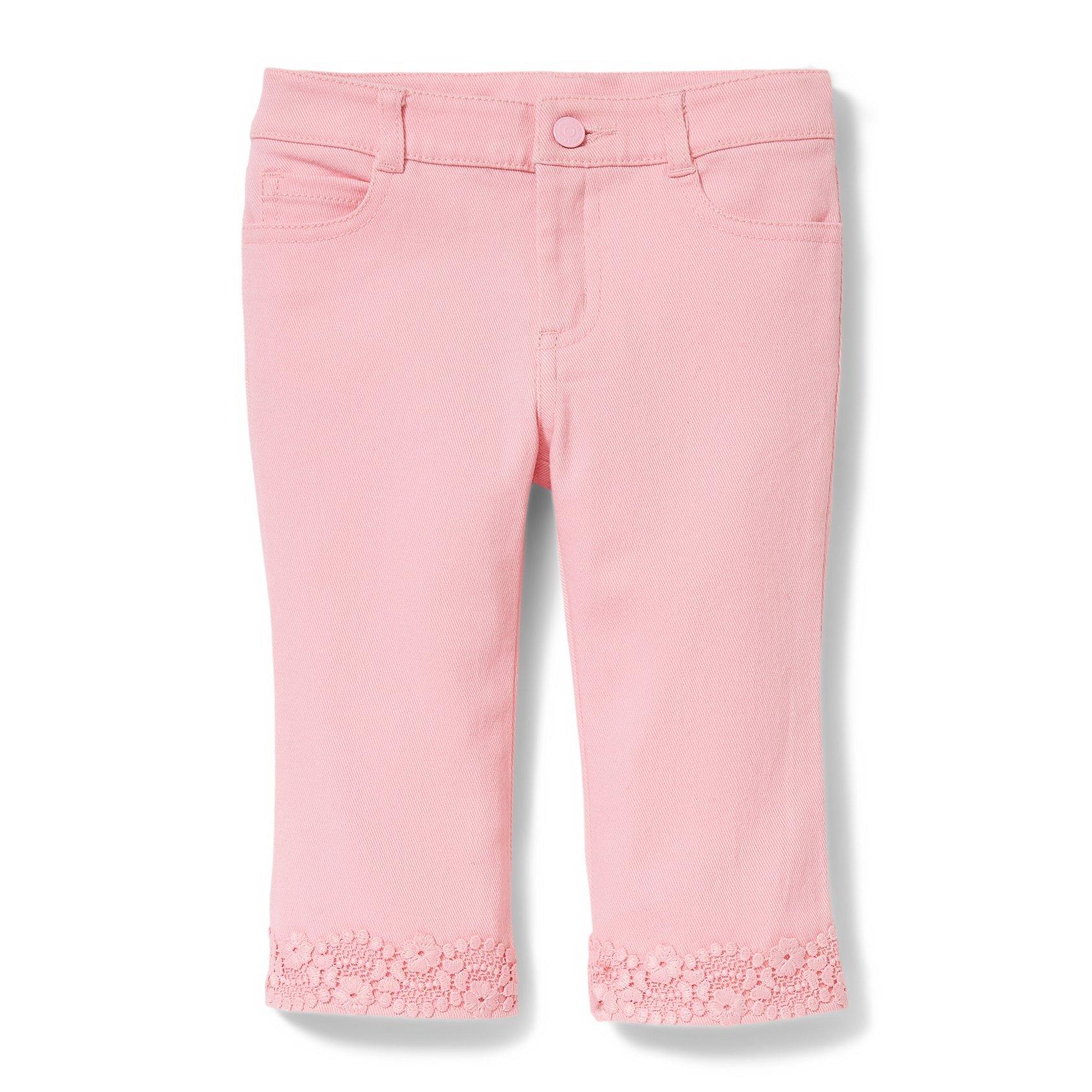 Pink Crochet Trim Jean