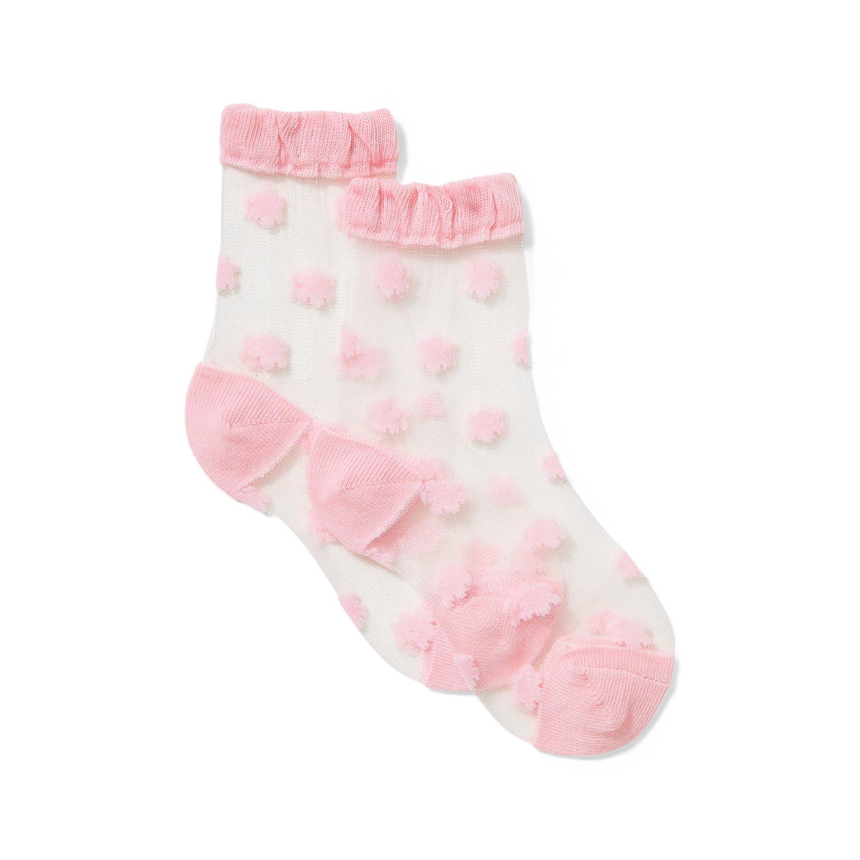 Pink Flower Sheer Sock image number 0