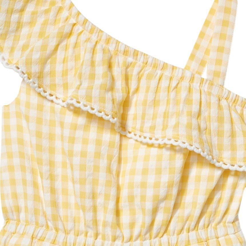 Gingham Ruffle Romper image number 1