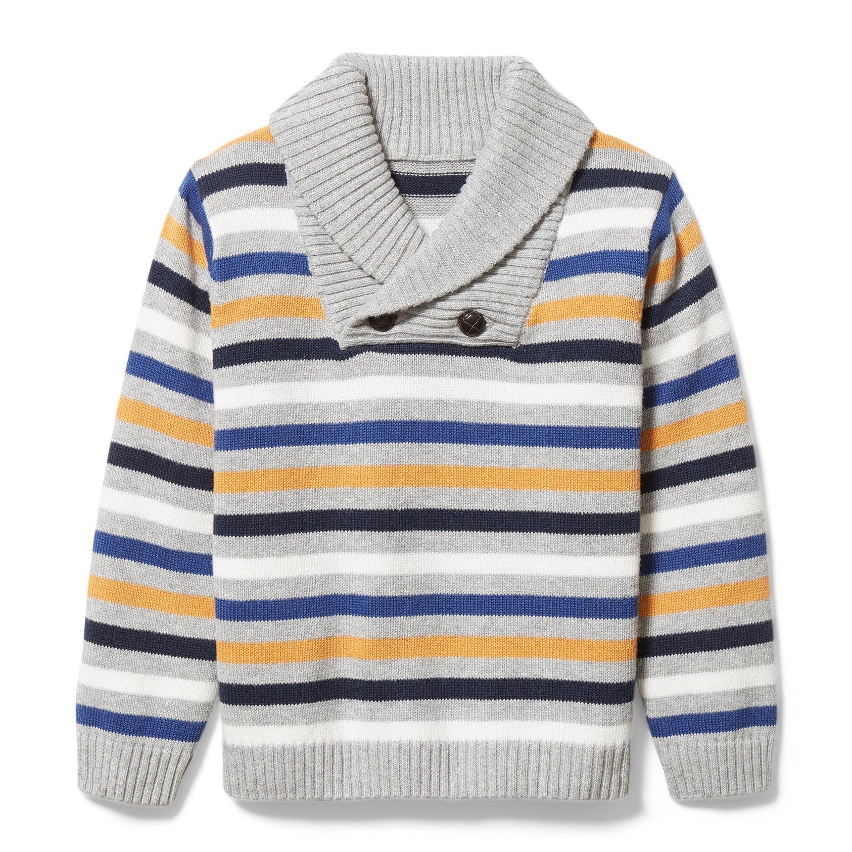 Striped Shawl Collar Pullover image number 0