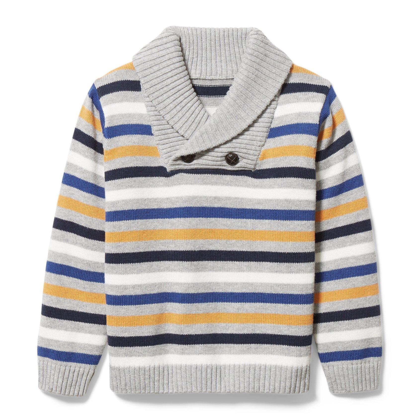 Striped Shawl Collar Pullover