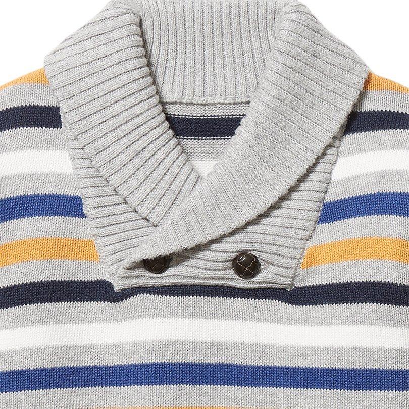 Striped Shawl Collar Pullover image number 1