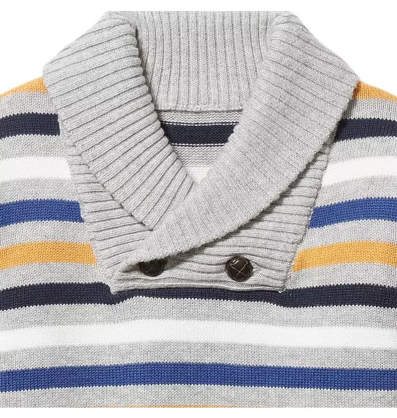 Striped Shawl Collar Pullover image number 1