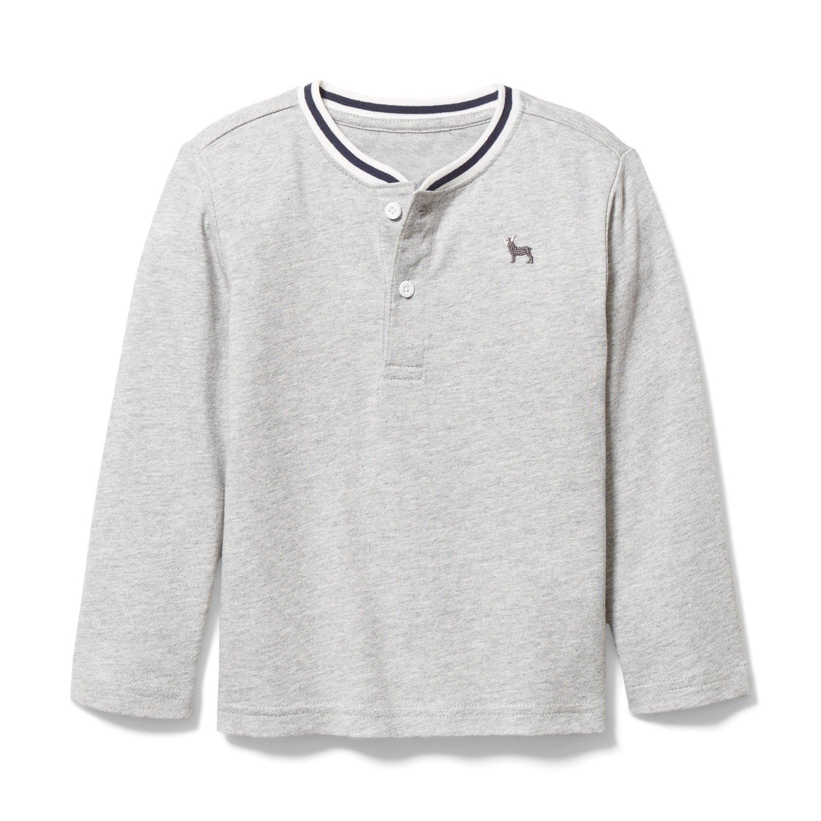 Striped Collar Henley Tee image number 0