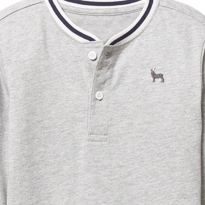 Striped Collar Henley Tee image number 1