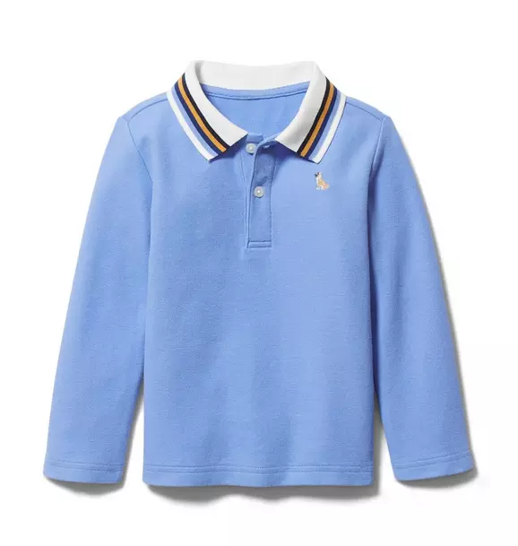 Striped Collar Pique Polo image number 0