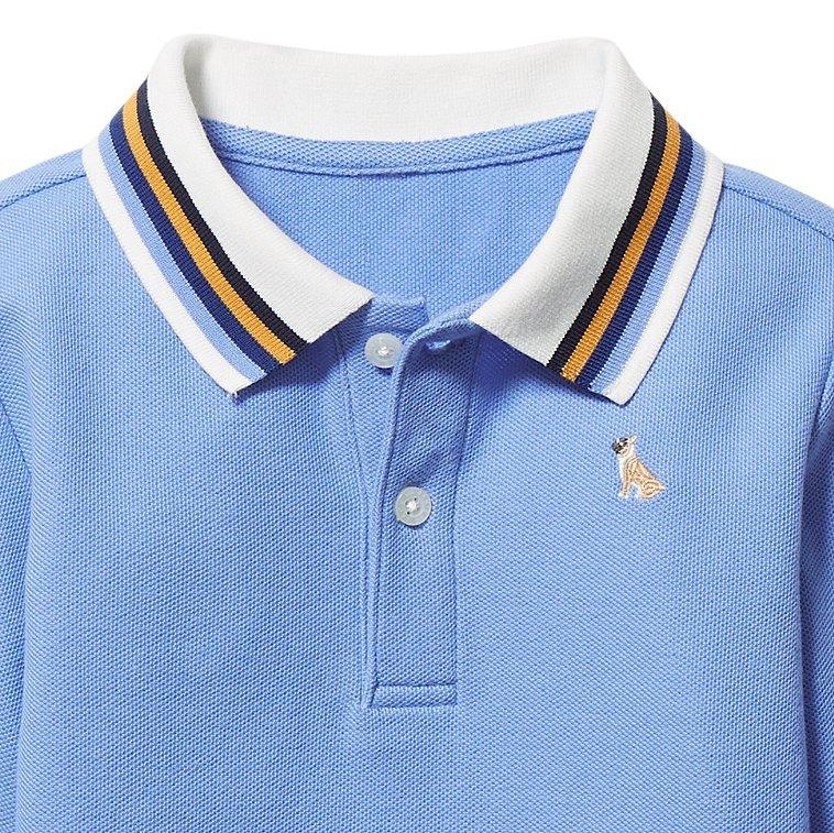 Striped Collar Pique Polo image number 1