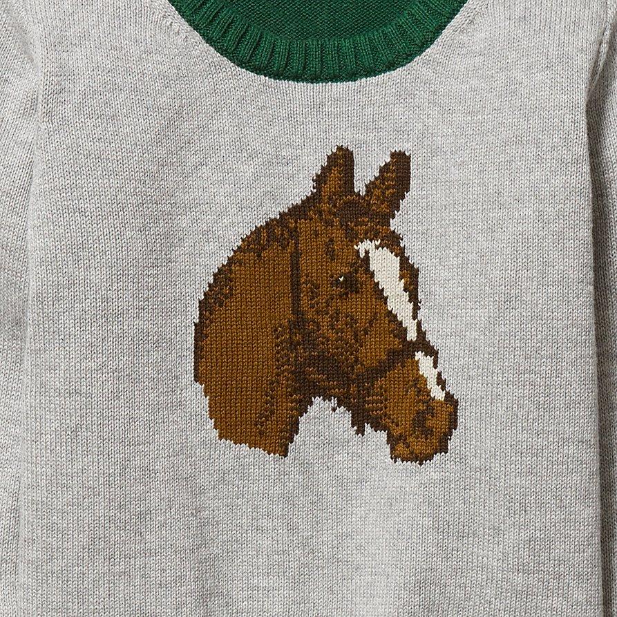 Boy Heather Grey Horse Pullover by Janie and Jack