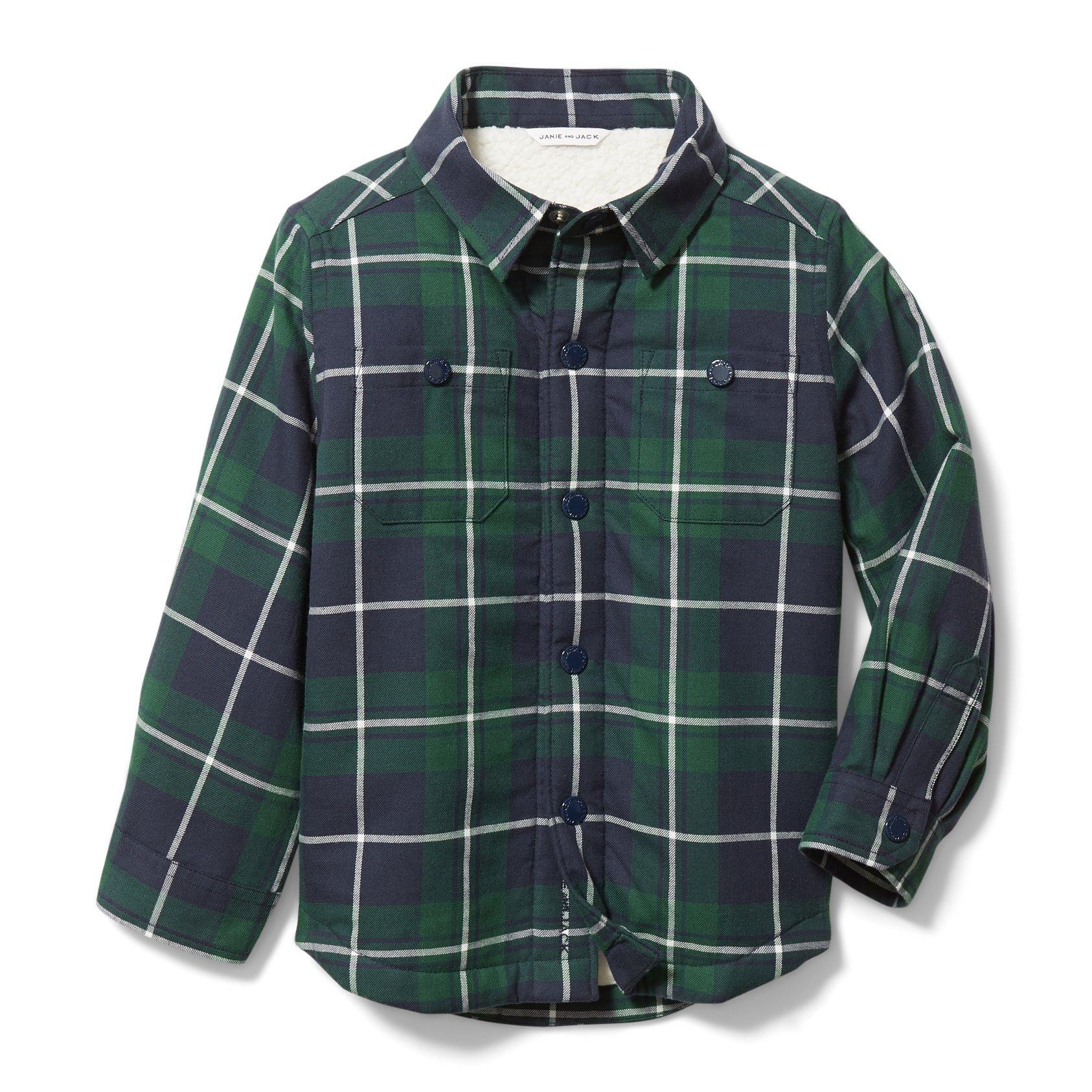 Plaid Sherpa Lined Shirt Jacket image number 0