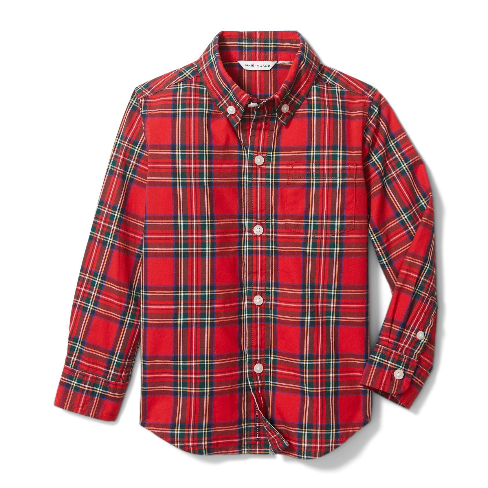 Boy Bradbury Red Plaid Plaid Poplin Shirt by Janie and Jack