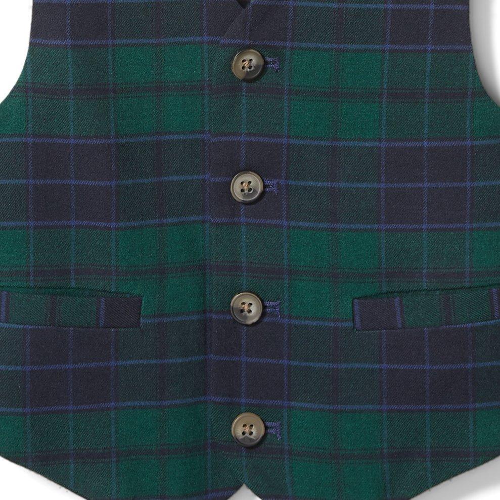 Plaid Wool Suit Vest  image number 1