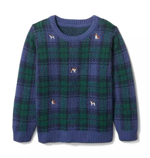 Plaid Embroidered Pullover image number 0
