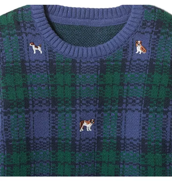 Plaid Embroidered Pullover image number 1