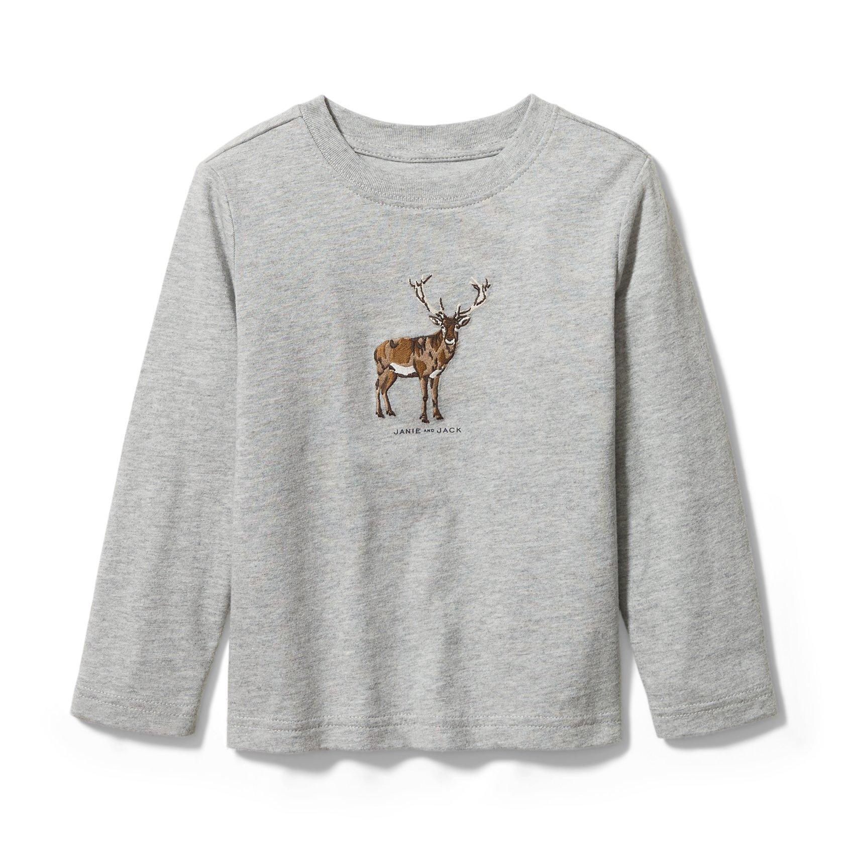 Embroidered Reindeer Tee image number 0