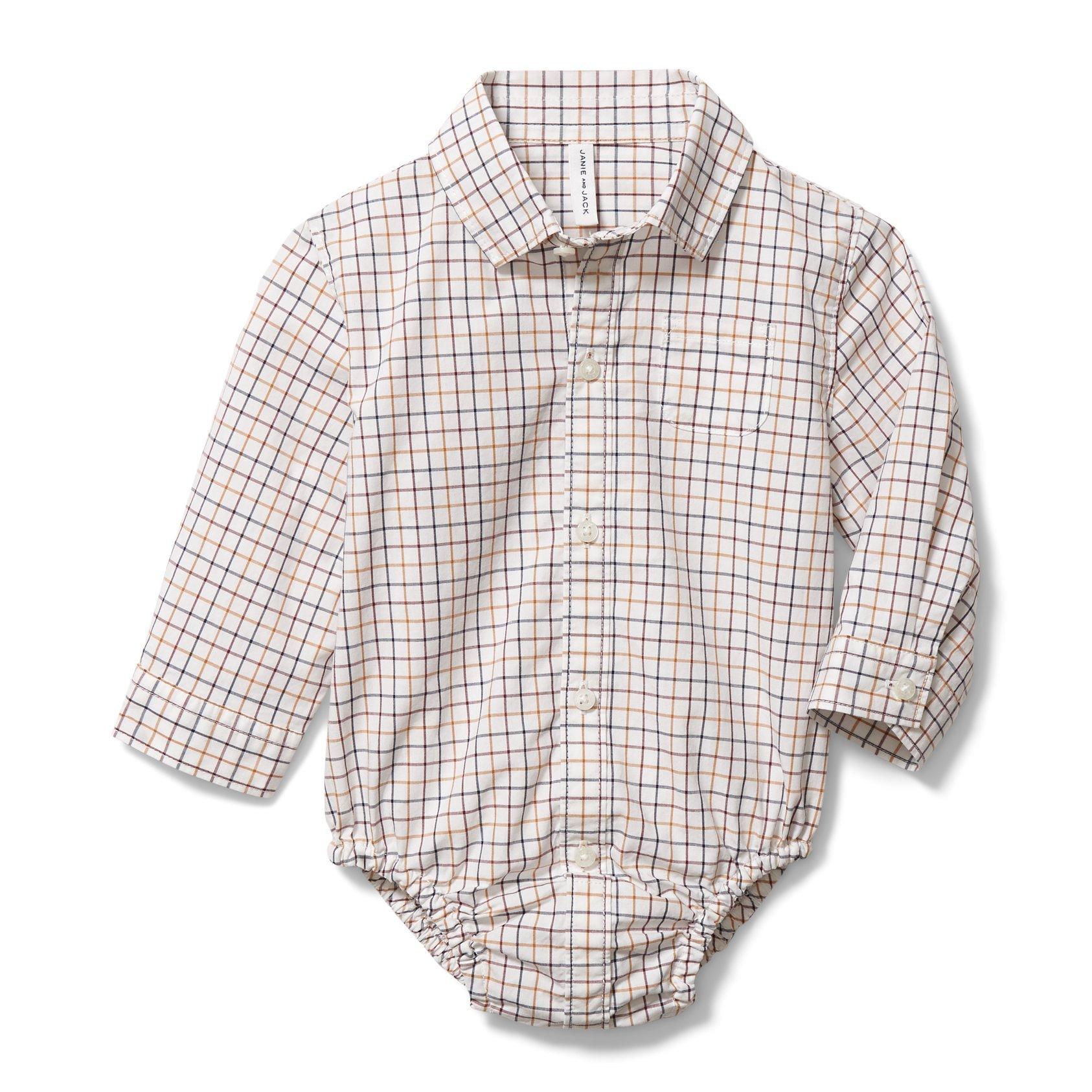 Baby Plaid Poplin Bodysuit image number 0