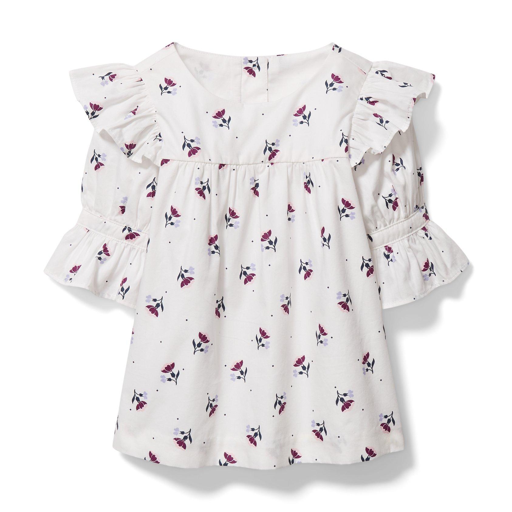 Floral Ruffle Sleeve Top