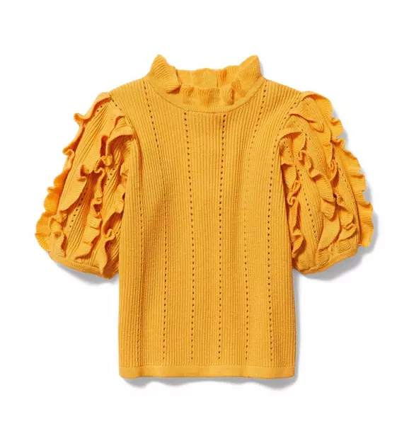 Ribbed Ruffle Sweater image number 0