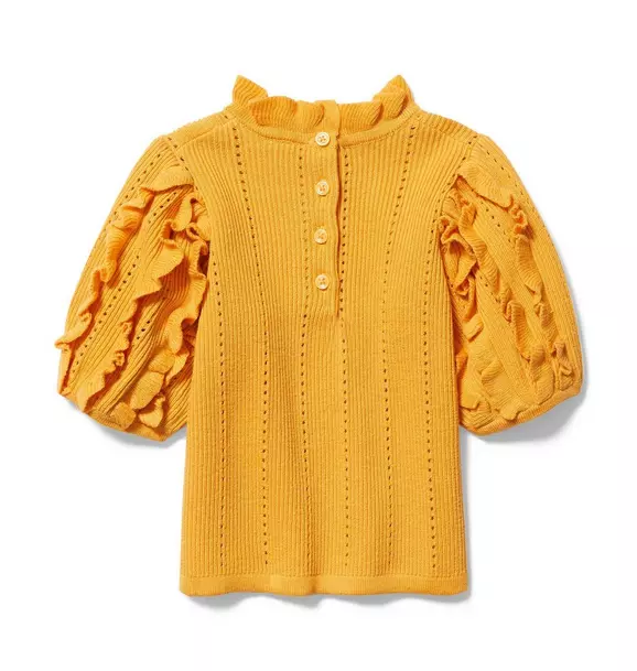 Ribbed Ruffle Sweater image number 1