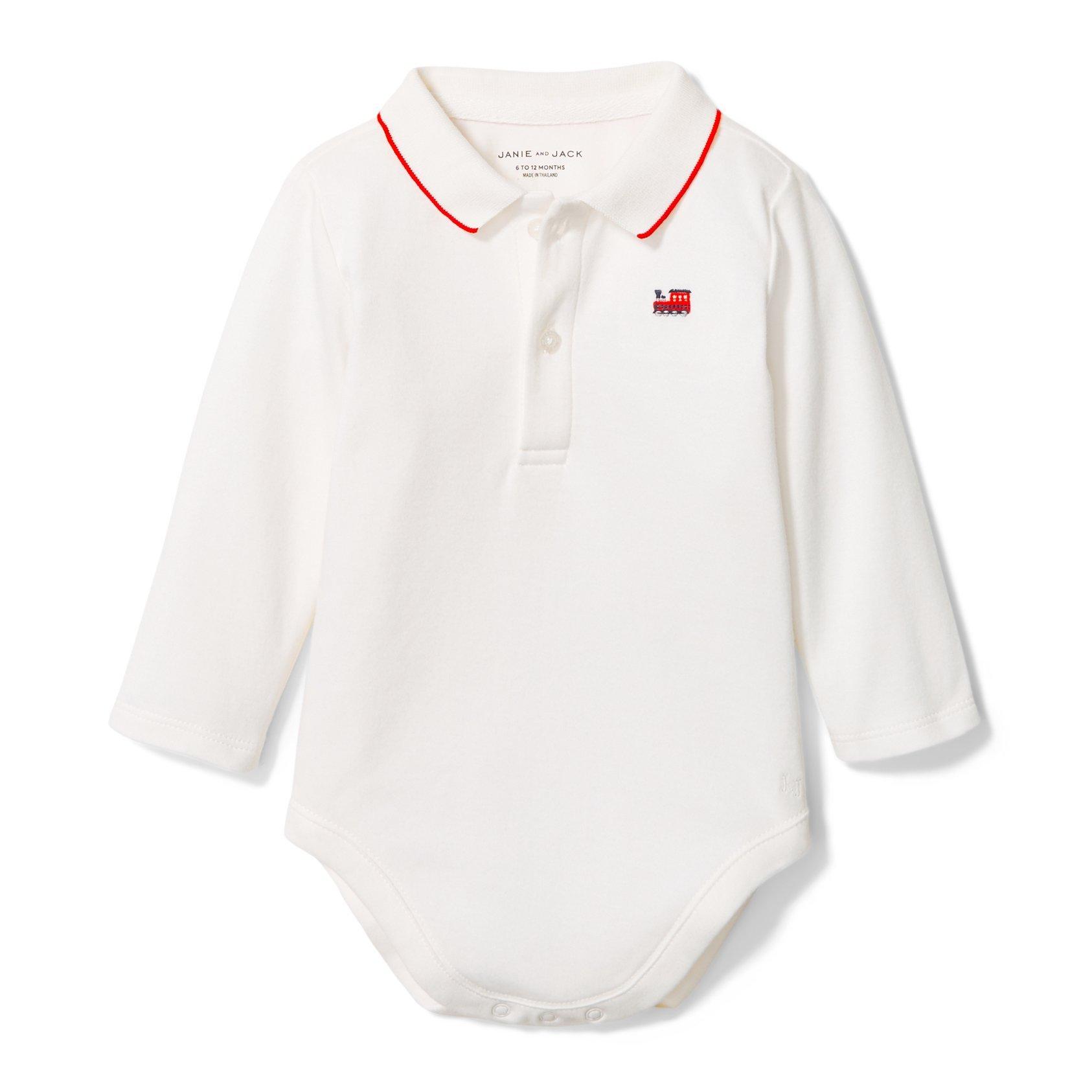 Baby Train Polo Bodysuit image number 0