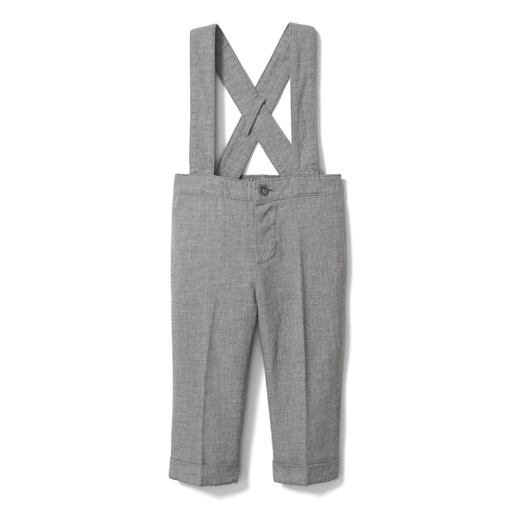 Boy Suspender Pants - Dark Grey - Tiny Tots Kids