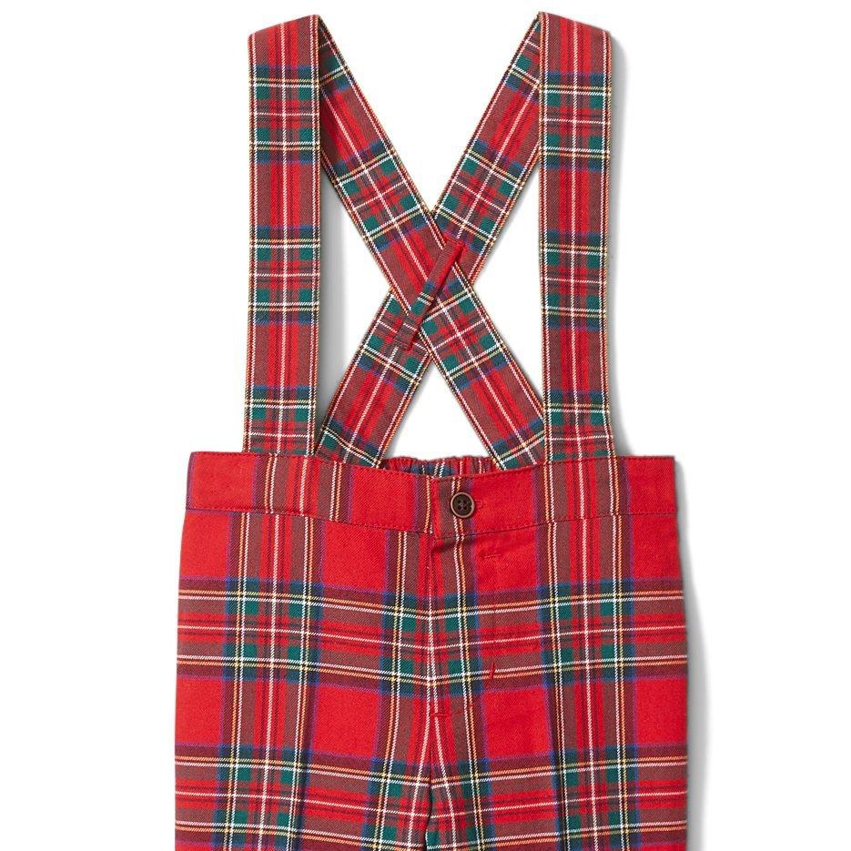 Plaid Suspender Pants