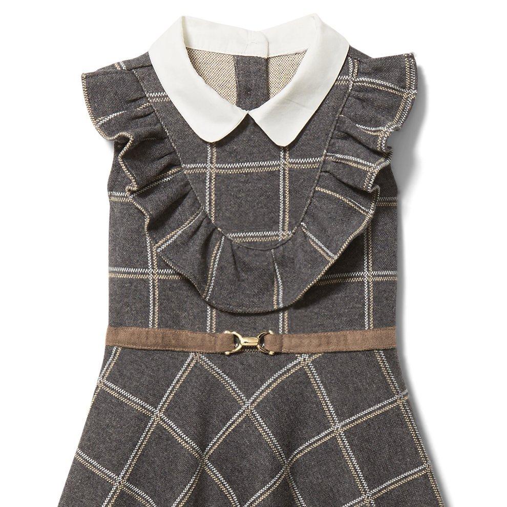 Windowpane Ruffle Ponte Dress image number 2