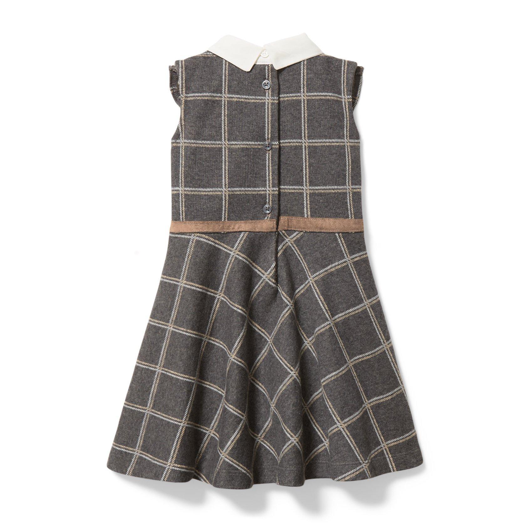 Windowpane Ruffle Ponte Dress image number 1