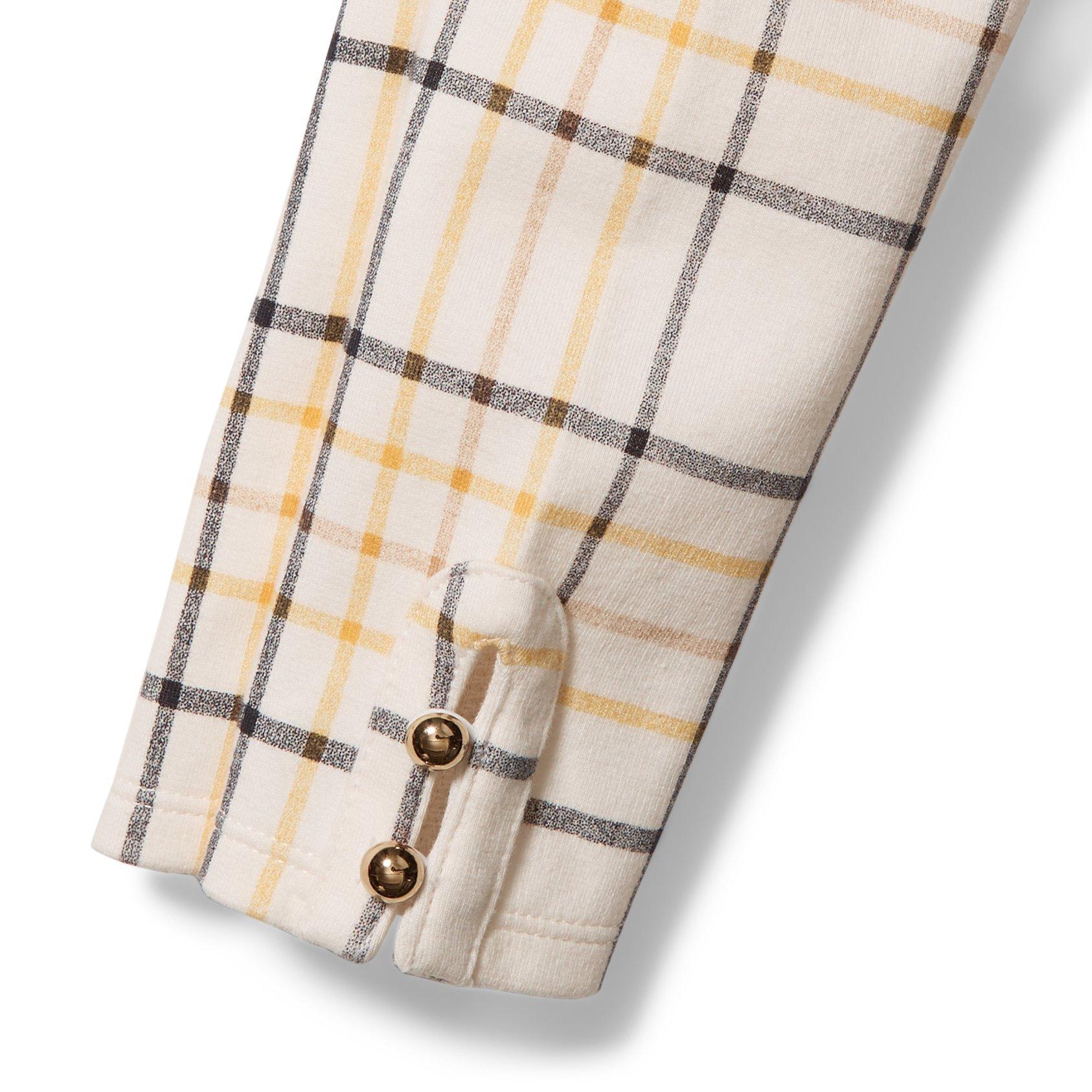 Plaid Ponte Button Cuff Pant image number 1