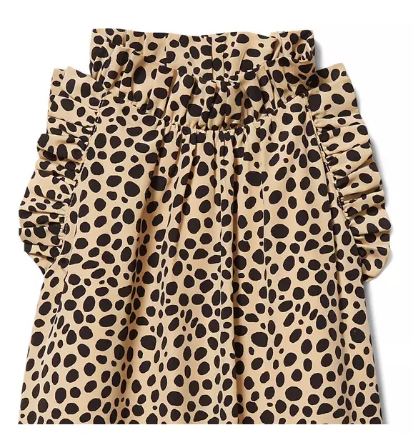 Leopard Ruffle Sleeve Top image number 1