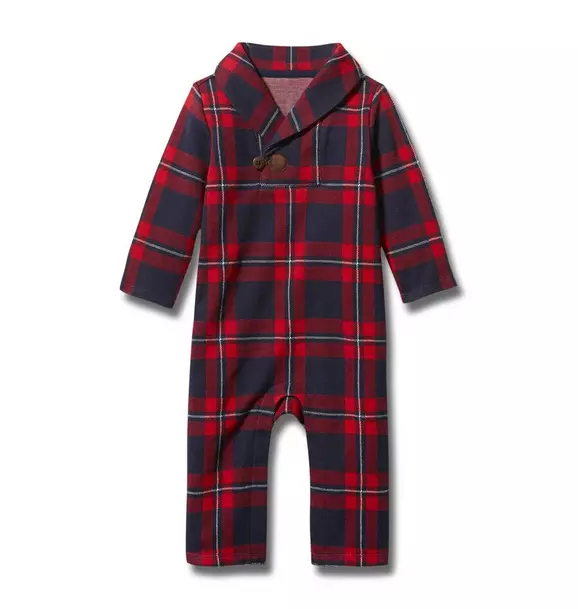 Baby Plaid Shawl Collar 1-Piece image number 0