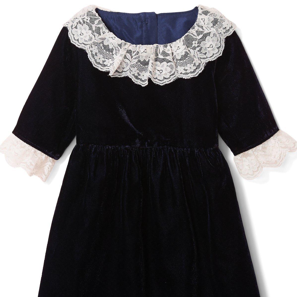 Velvet Lace Trim Dress image number 1